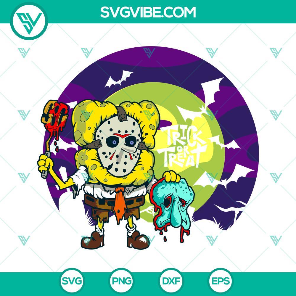 spongebob jason voorhee halloween svg spongebob squarepants svg simpson halloween svg png dxf eps 8 mockup