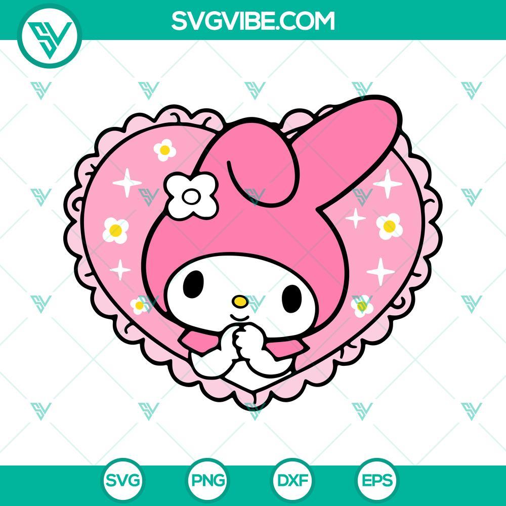 my melody in heart svg cute hello kitty rabbit svg sanrio characters svg png dxf eps cricut 9 mockup