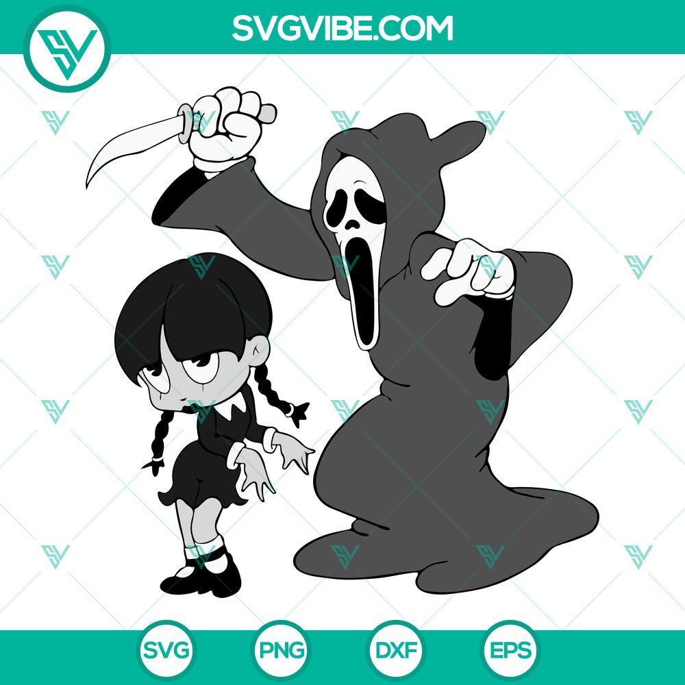 ghostface and wednesday svg scream svg horror movie svg funny halloween film svg png dxf eps cricut 5 mockup