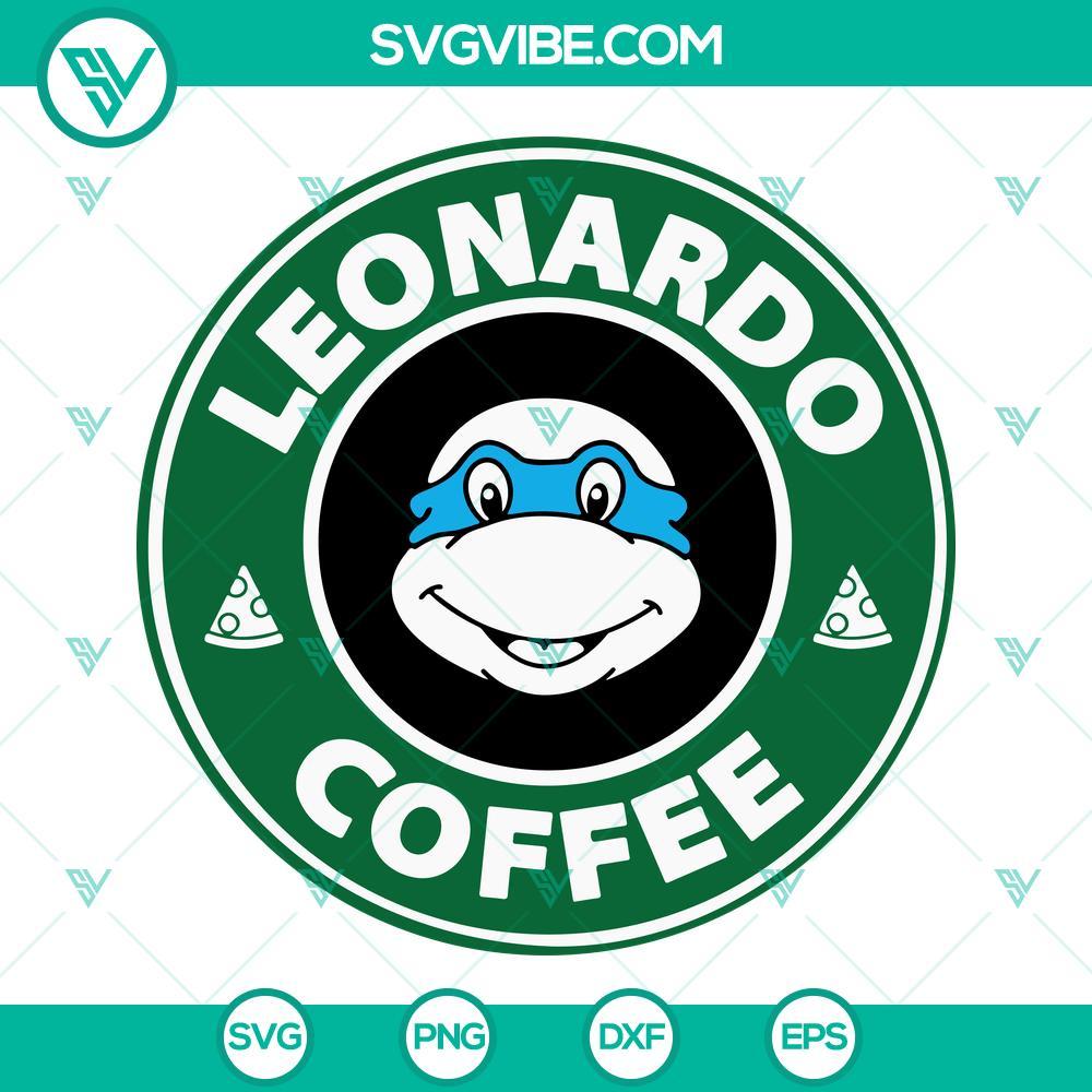 leonardo turtle coffee svg leonardo ninja turtle starbucks svg png dxf eps cut files 4 mockup