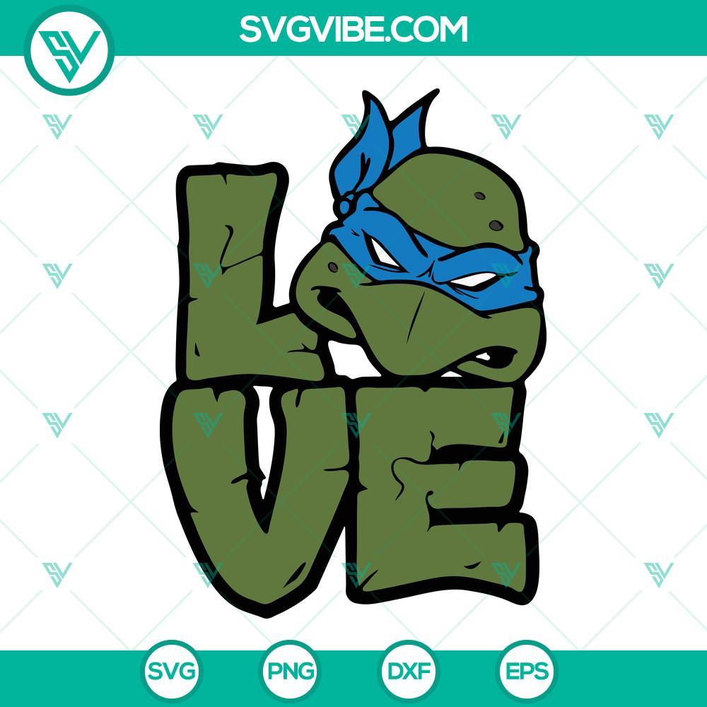 love leonardo ninja turtle svg leo tmnt svg png dxf eps cut files 4 mockup