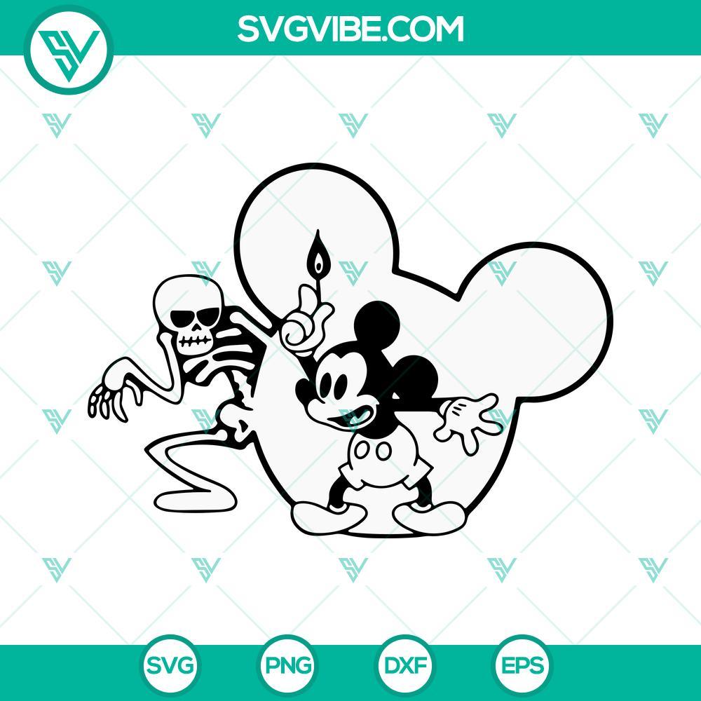 mickey mouse and skeleton svg spooky halloween mickey svg png dxf eps 10 mockup