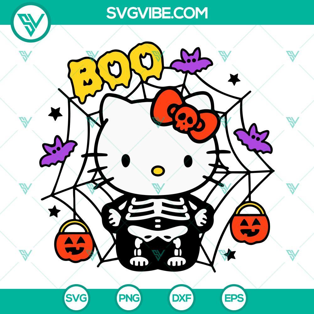 boo skeleton hello kitty halloween svg spider web hello kitty svg png dxf eps files 6 mockup