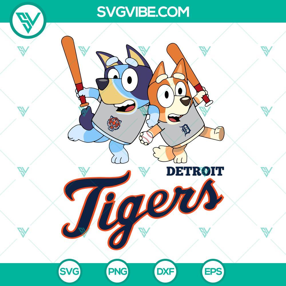 bluey detroit tigers baseball svg png dxf eps 4 mockup