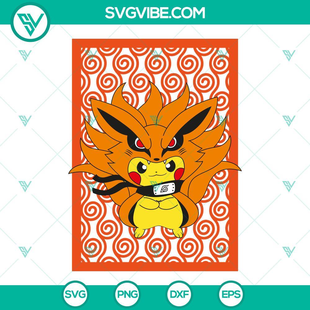 pikachu kurama svg pokemon naruto svg png dxf eps digital download 3 mockup