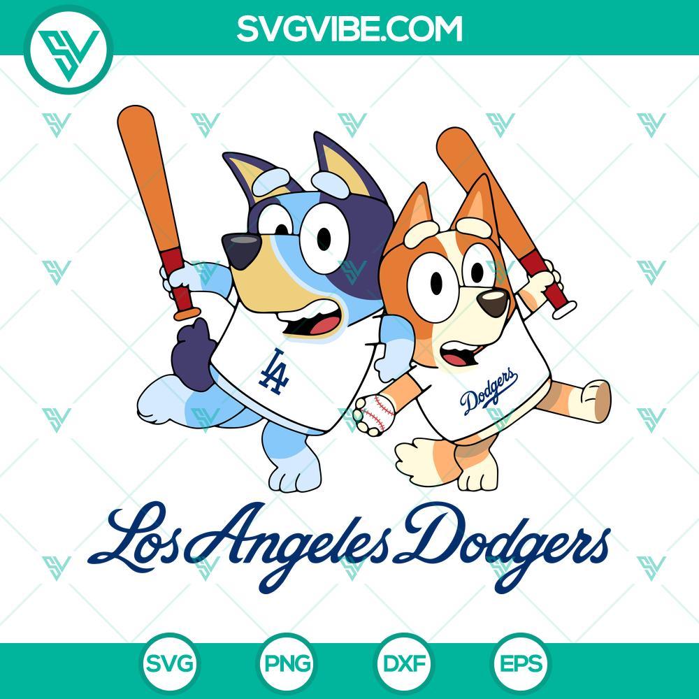 bluey los angeles dodger baseball svg png dxf eps 6 mockup