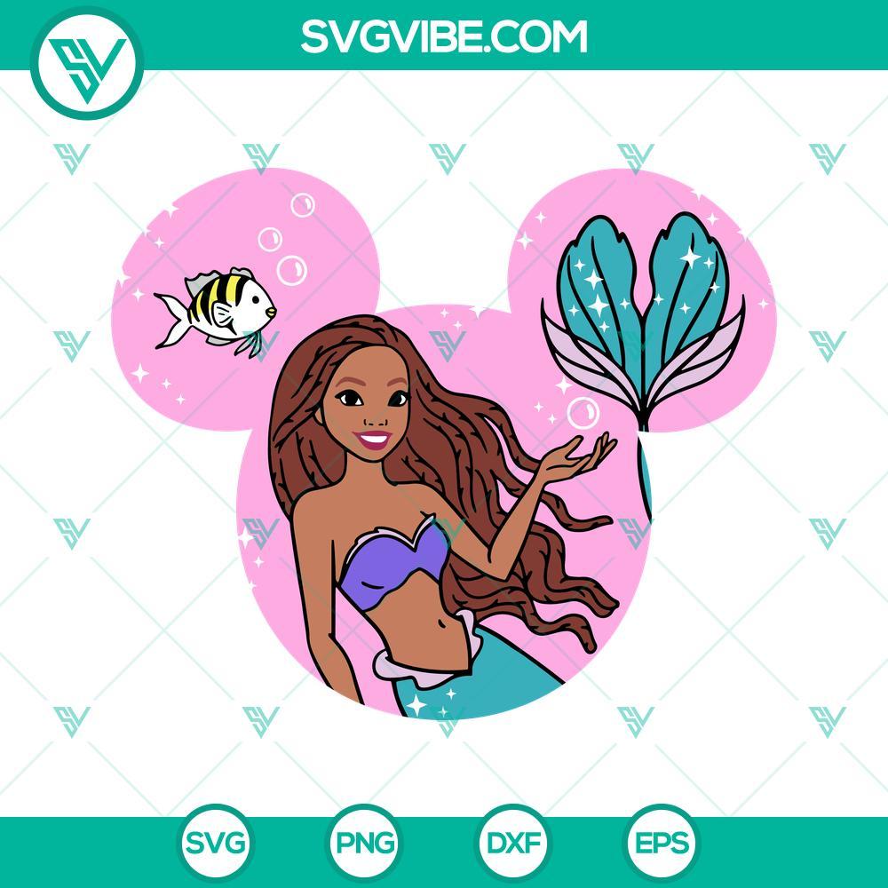 african american ariel svg mickey ears the little mermaid 2023 svg 7 mockup