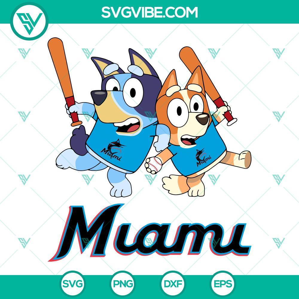 bluey miami marlins baseball svg png dxf eps 10 mockup