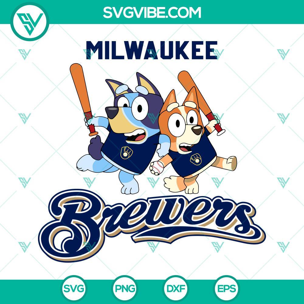 bluey milwaukee brewers baseball svg png dxf eps 1 mockup