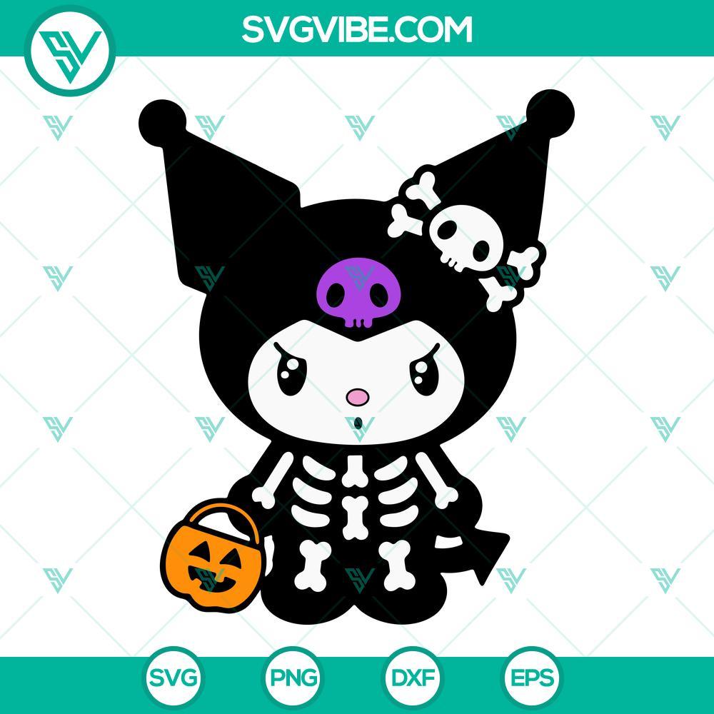 halloween kuromi my melody skeleton svg sanrio friends halloween svg png dxf eps files 4 mockup