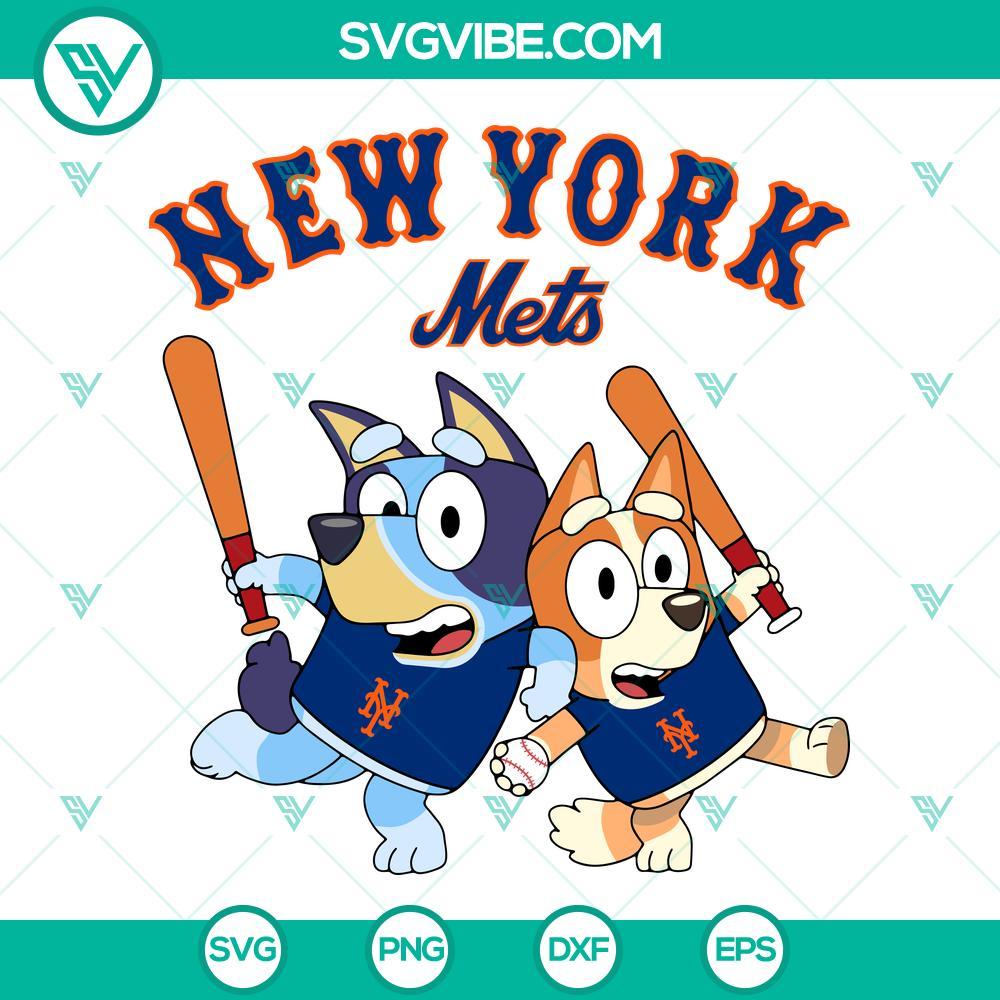 bluey new york mets baseball svg png dxf eps 4 mockup