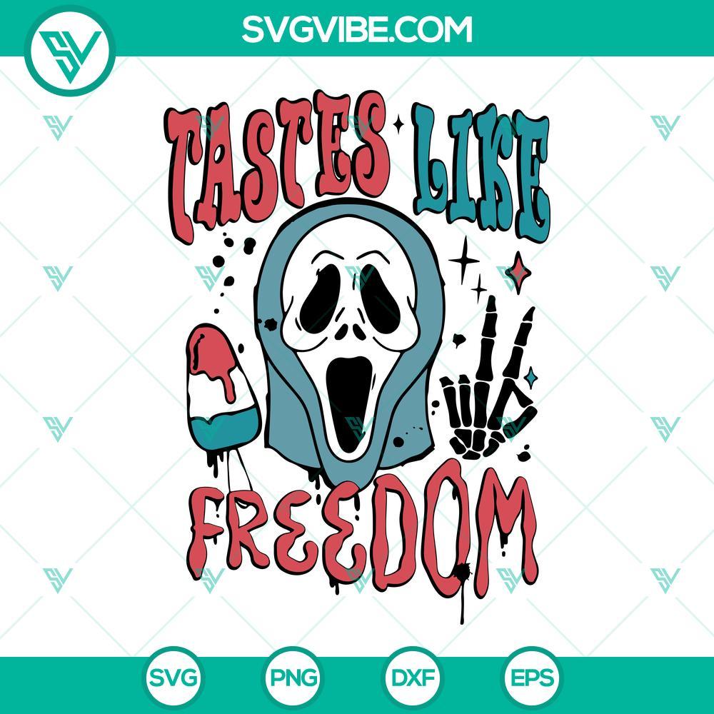 tastes like freedom ghostface svg scream svg patriotic halloween svg png dxf eps 1 mockup