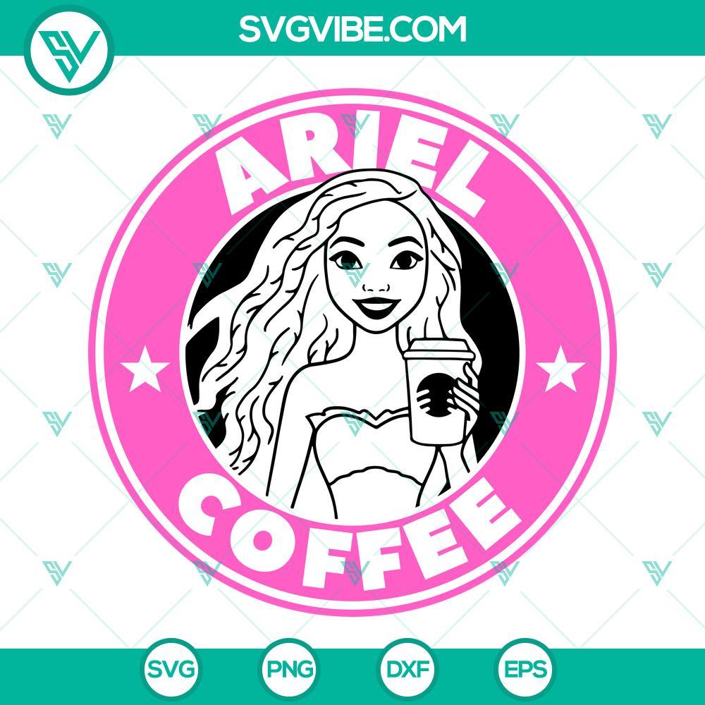 black ariel coffee svg the little mermaid starbucks logo svg png dxf eps files 4 mockup