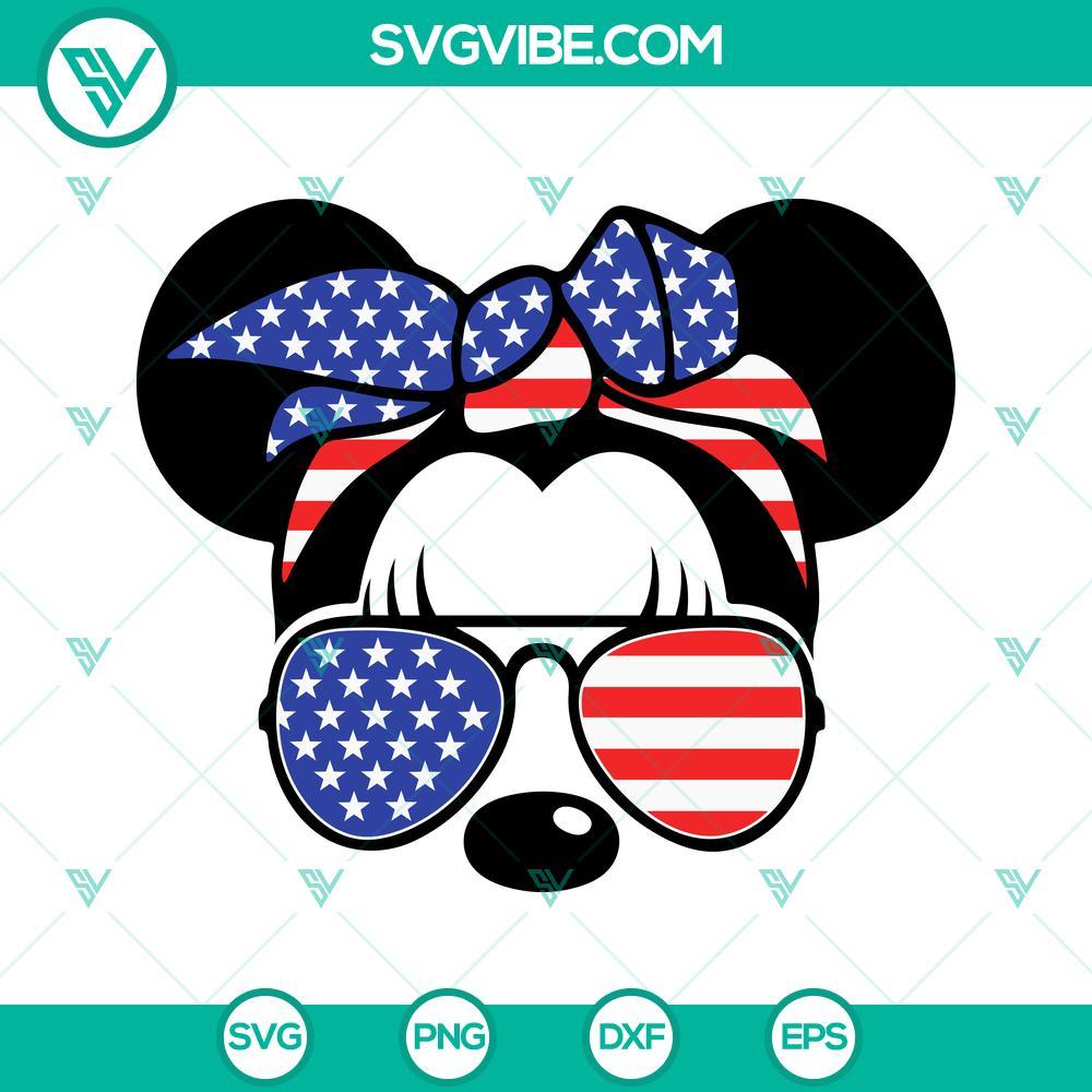 4th of july disney mouse svg american flag sunglasses svg patriotic svg png dxf eps cut files 1 mockup