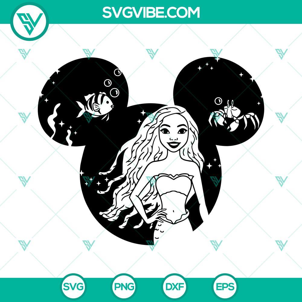 black ariel mouse ears svg african american little mermaid svg png dxf eps cricut 5 mockup