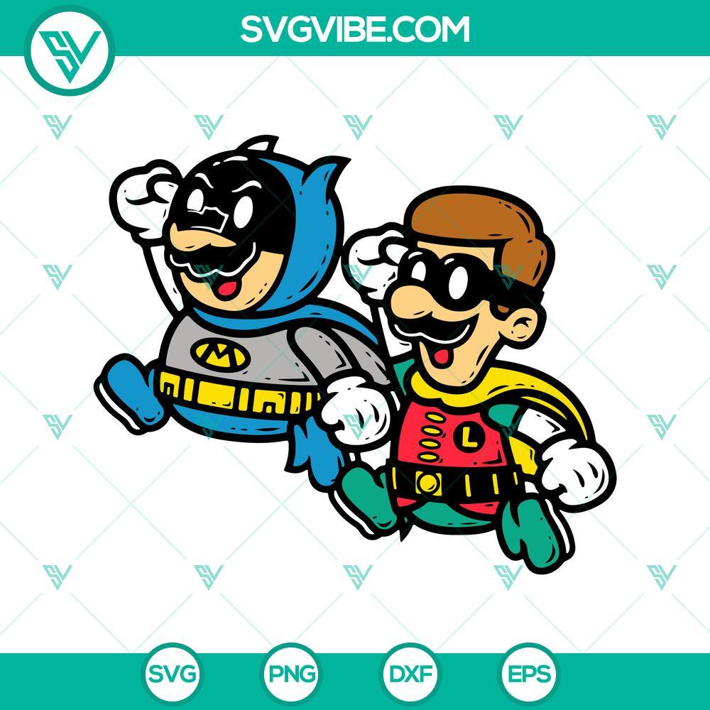 batman and robin super mario brothers svg png dxf eps 1 mockup