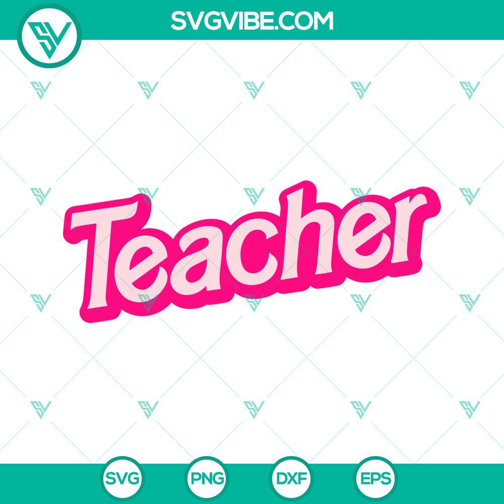 teacher barbie svg pink teacher svg barbie back to school svg png dxf eps cricut 8 mockup