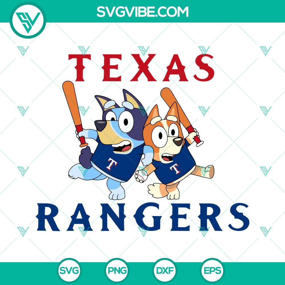 bluey texas rangers baseball svg png dxf eps 5 mockup