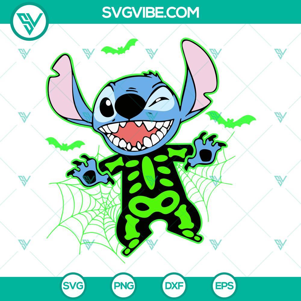 stitch skeleton spiderweb svg disney halloween svg png dxf eps files 4 mockup