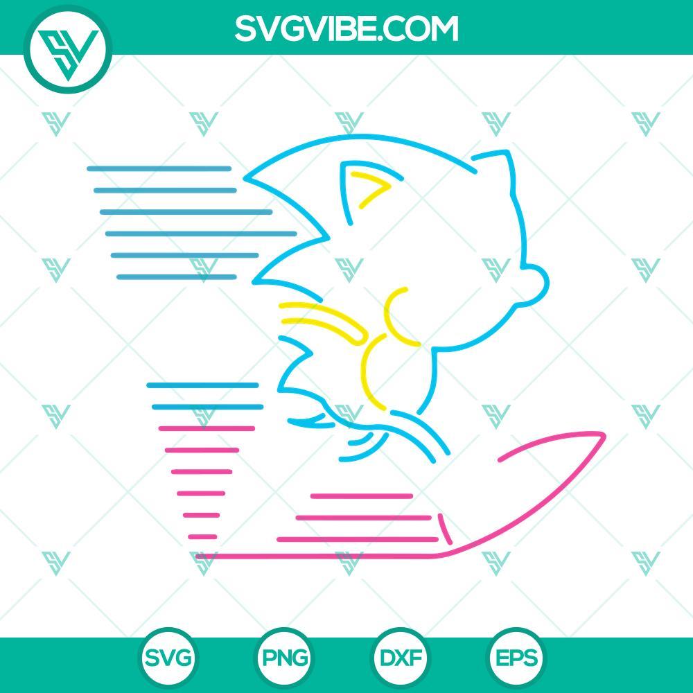 sonic the hedgehog neon light effect svg sonic svg png dxf eps 6 mockup