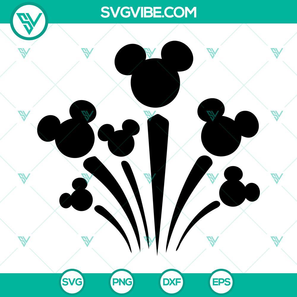 mickey head fireworks svg disneyland 4th of july svg png dxf eps cutting files 4 mockup