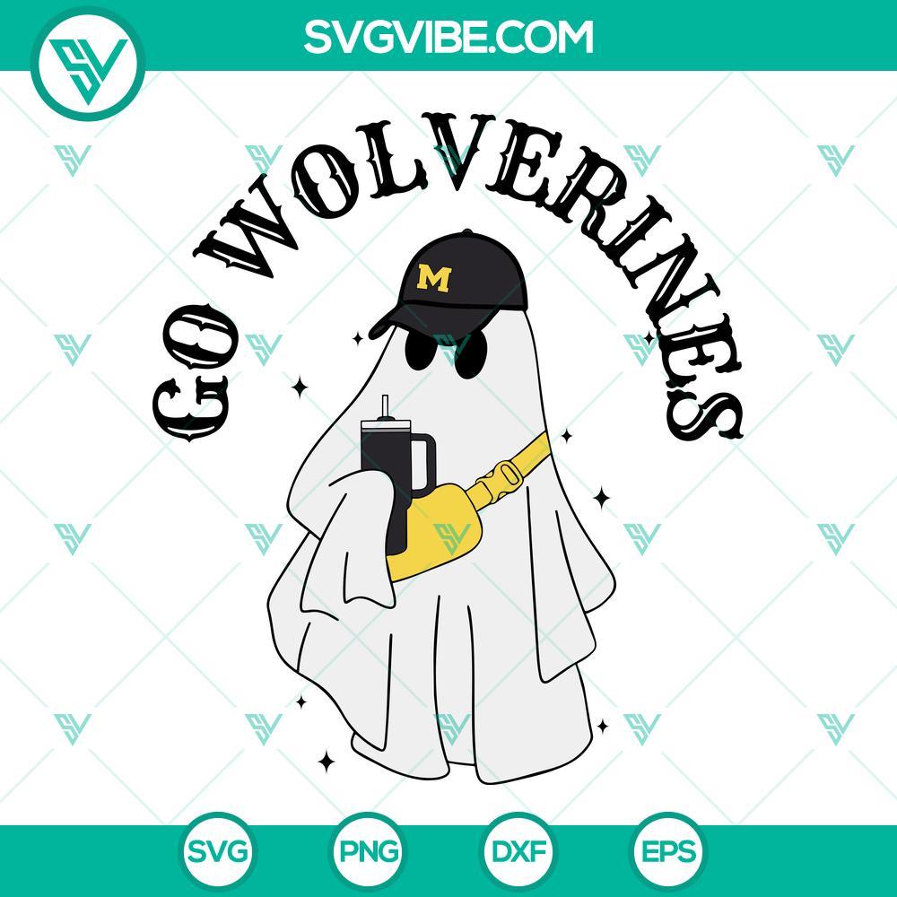 go wolverines boojee ghost svg michigan wolverines ghost drinking stanley tumbler svg png dxf eps files 9 mockup