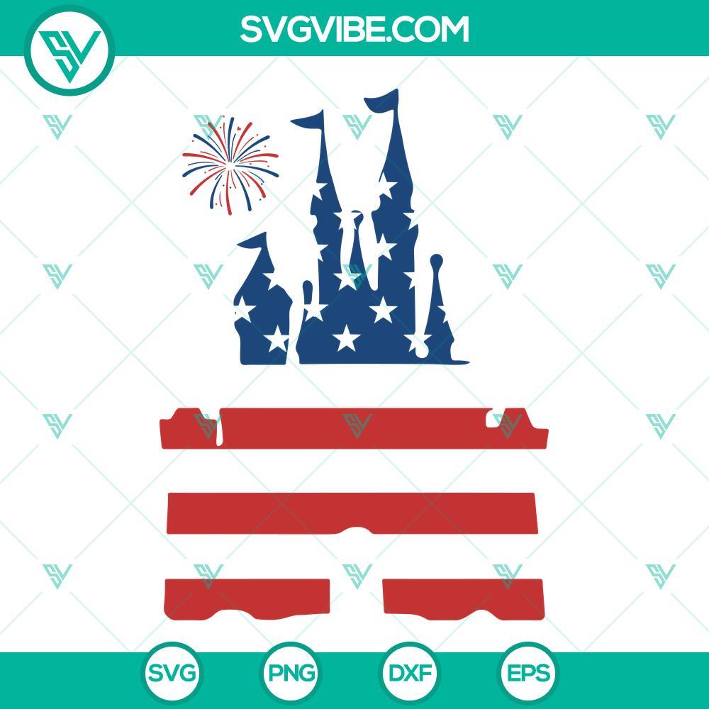 disney magic castle american flag svg happy independence day disneyland svg png dxf eps 6 mockup