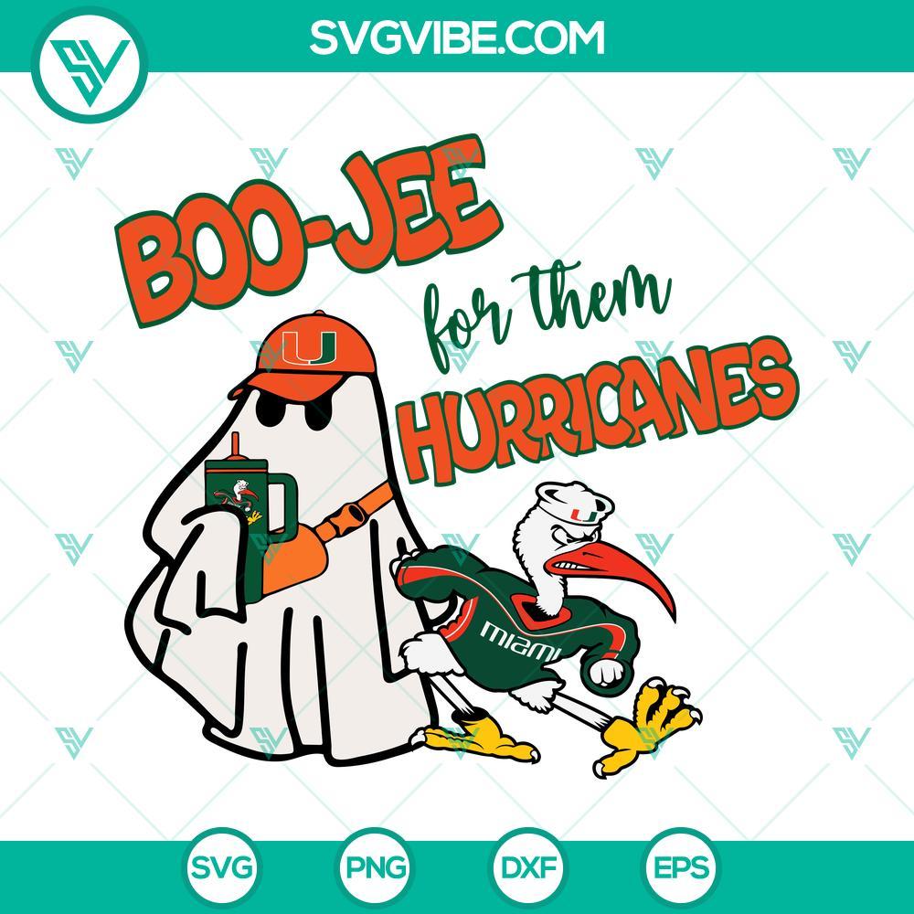 miami hurricanes football boo jee ghost halloween svg png dxf eps files 3 mockup