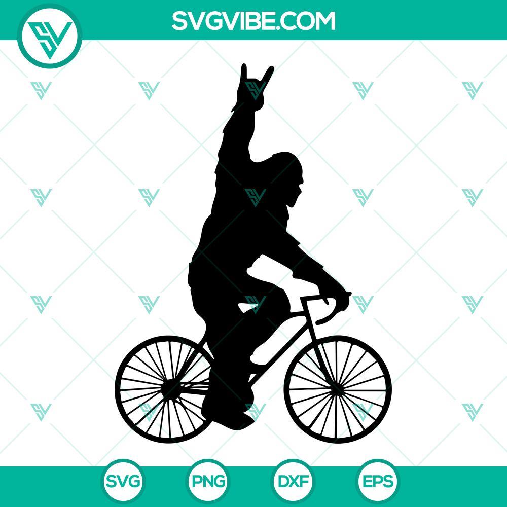 bigfoot riding a bike svg sasquatch rocking hand sign svg bigfoot svg png dxf eps 10 mockup