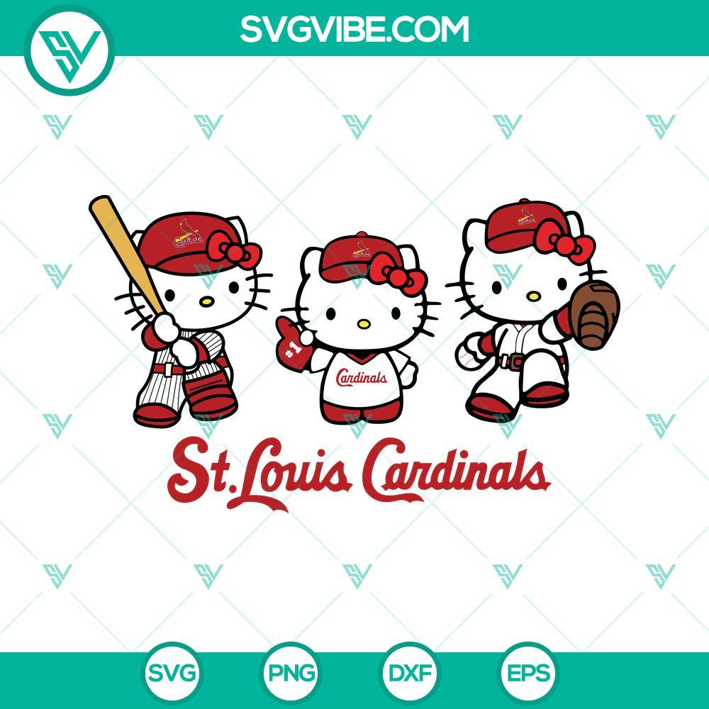 hello kitty st louis cardinals baseball svg png dxf eps 4 mockup