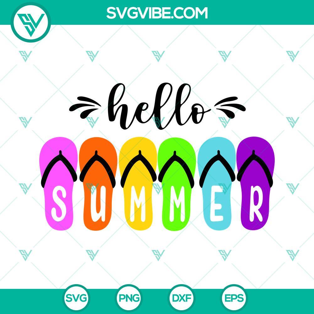 hello summer flip flops svg png dxf eps 9 mockup