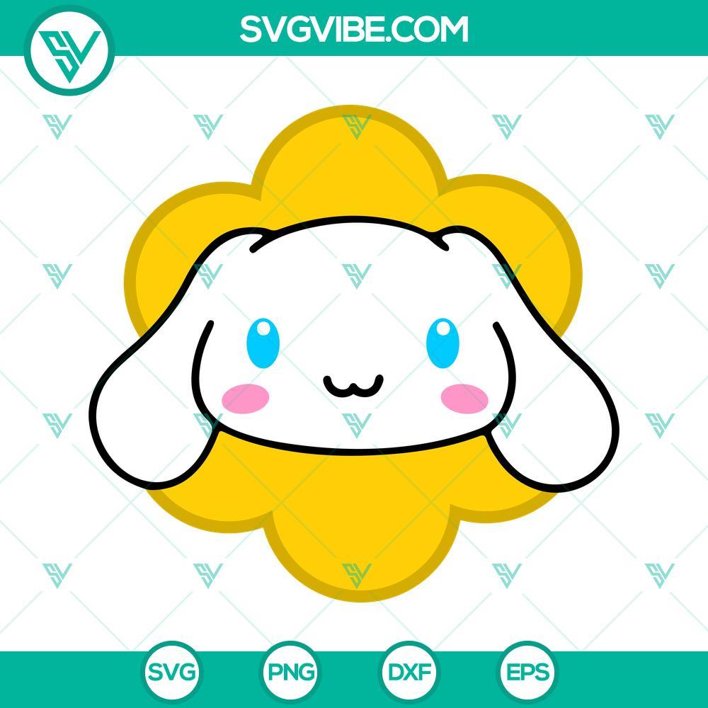 sanrio characters face flower svg bundle hello kitty svg cappuccino svg my melody svg kuromi svg sanrio cartoon svg png dxf eps 1 mockup