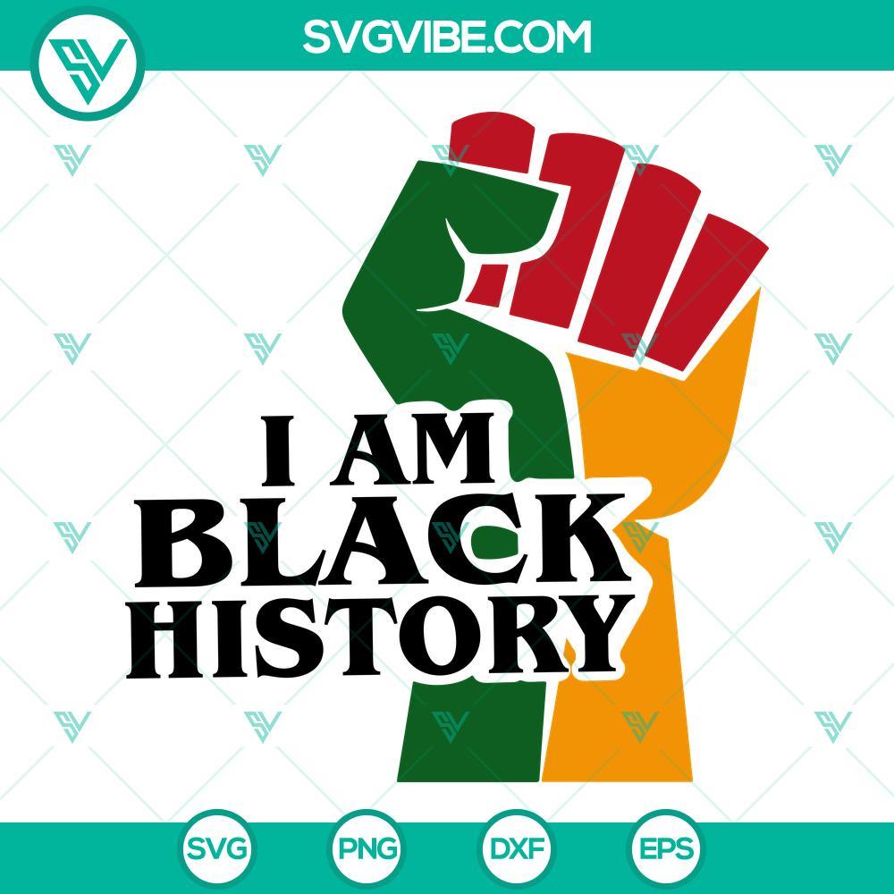 i am black history raised fist hand svg afro svg black history month svg png dxf eps 4 mockup