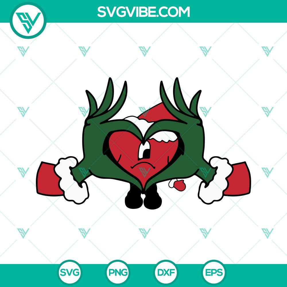 grinch hand bad bunny heart christmas svg bad bunny svg grinch hand svg 7 mockup