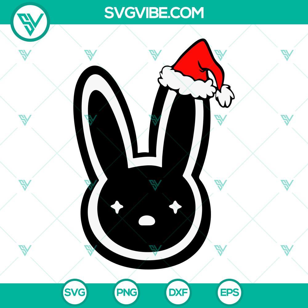 bad bunny santa hat christmas svg cut file for cricut silhouette 4 mockup