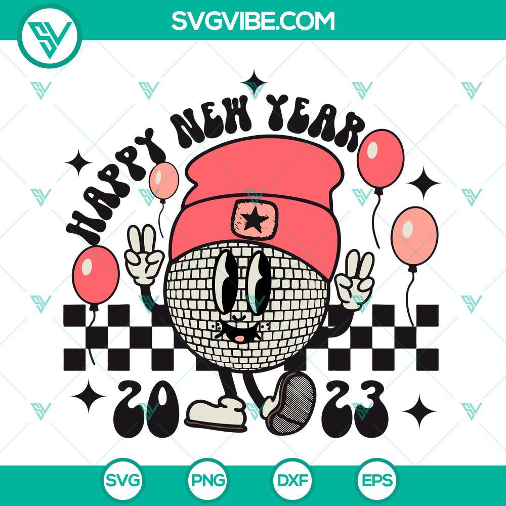 happy new year 2023 svg retro disco ball svg 2023 svg kids new years svg retro holiday svg 3 mockup