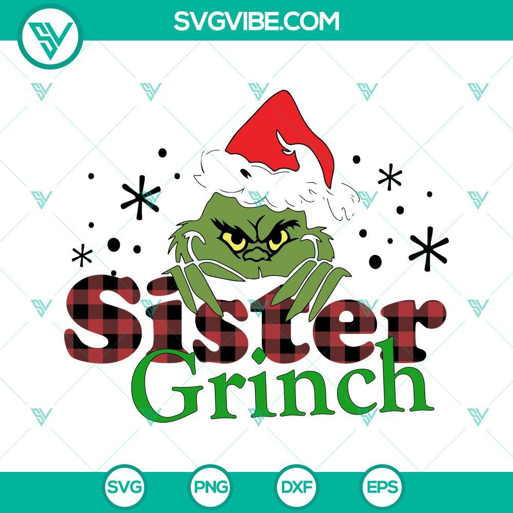 sister grinch svg sister christmas svg christmas family svg png dxf eps cut files 5 mockup