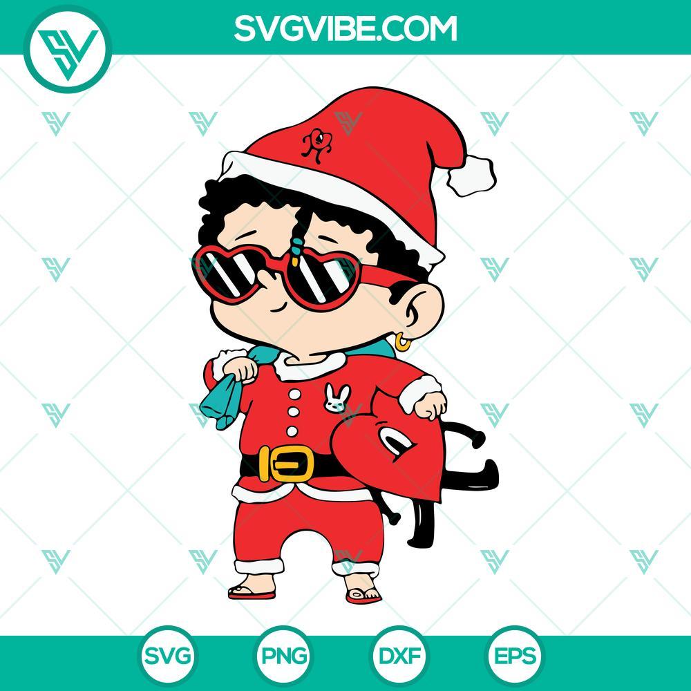 baby bad bunny christmas svg baby benito christmas svg bad bunny heart santa hat svg 10 mockup