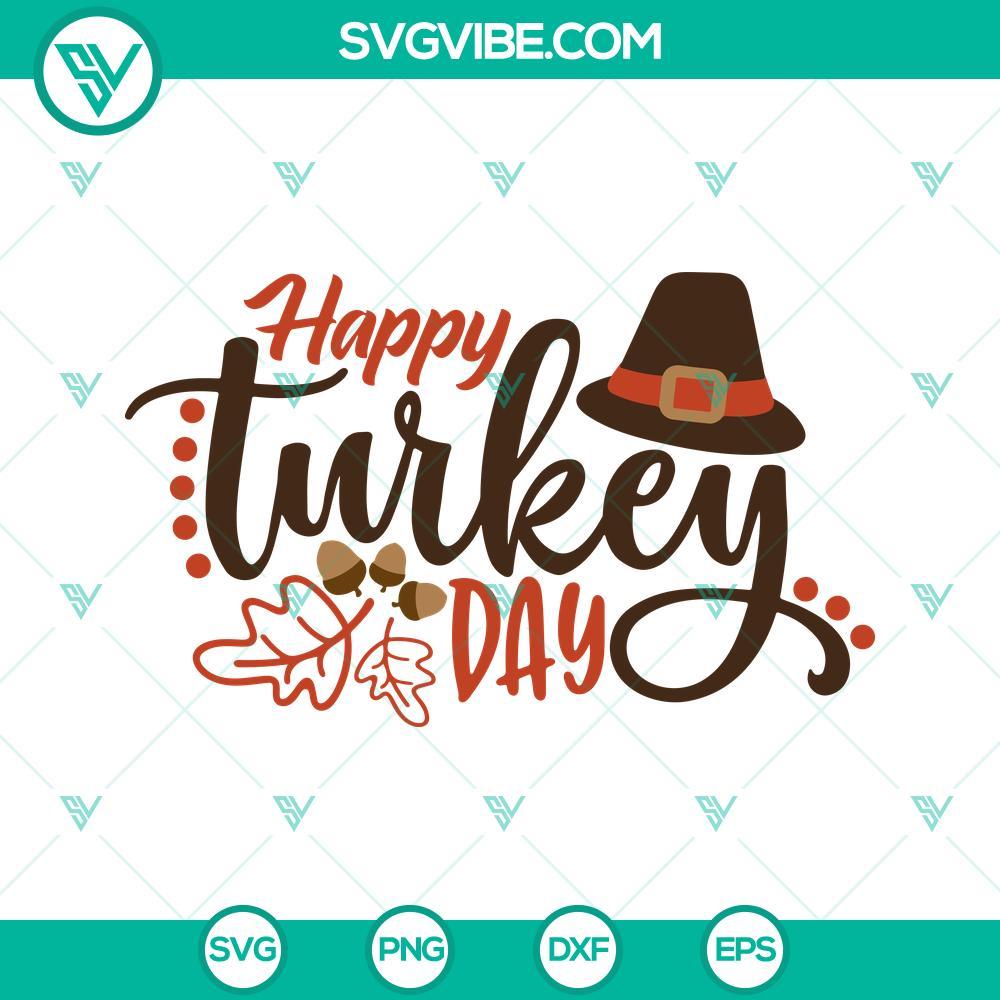 happy turkey day svg happy thanksgiving day svg turkey day svg dxf png eps thanksgiving svg cut file 1 mockup