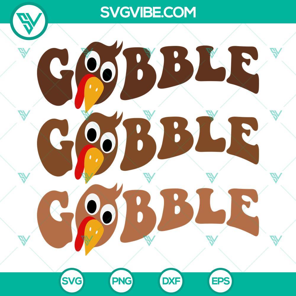 gobble svg turkey thanksgiving svg gobble gobble gobble svg cut file 8 mockup