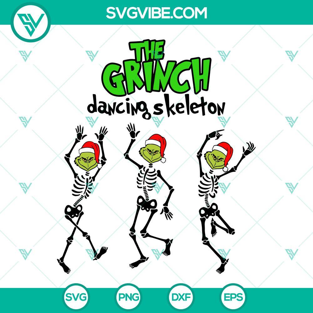 grinch dancing skeleton svg grinch santa hat christmas svg grinch skeleton christmas svg 6 mockup