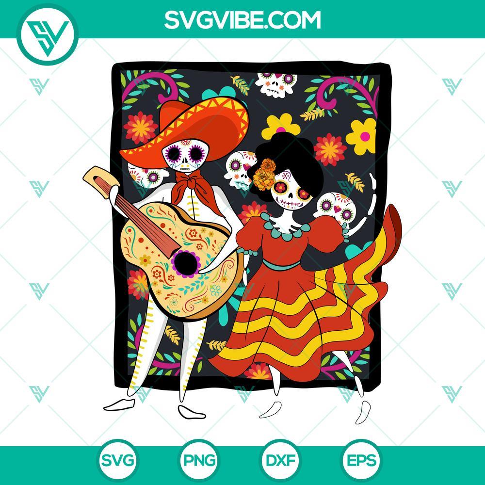 dia de los muertos skulls couple svg day of the dead couple svg png dxf eps file digital download 4 mockup