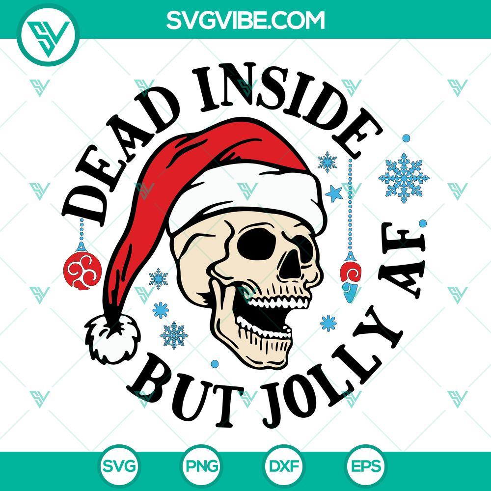 dead inside but jolly af christmas svg skull santa hat svg skeleton christmas svg 5 mockup