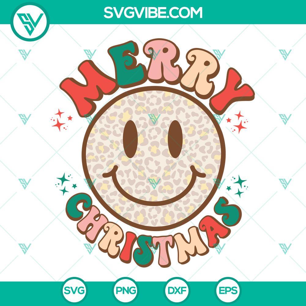 smiley face merry christmas svg png dxf eps cut files 1 mockup