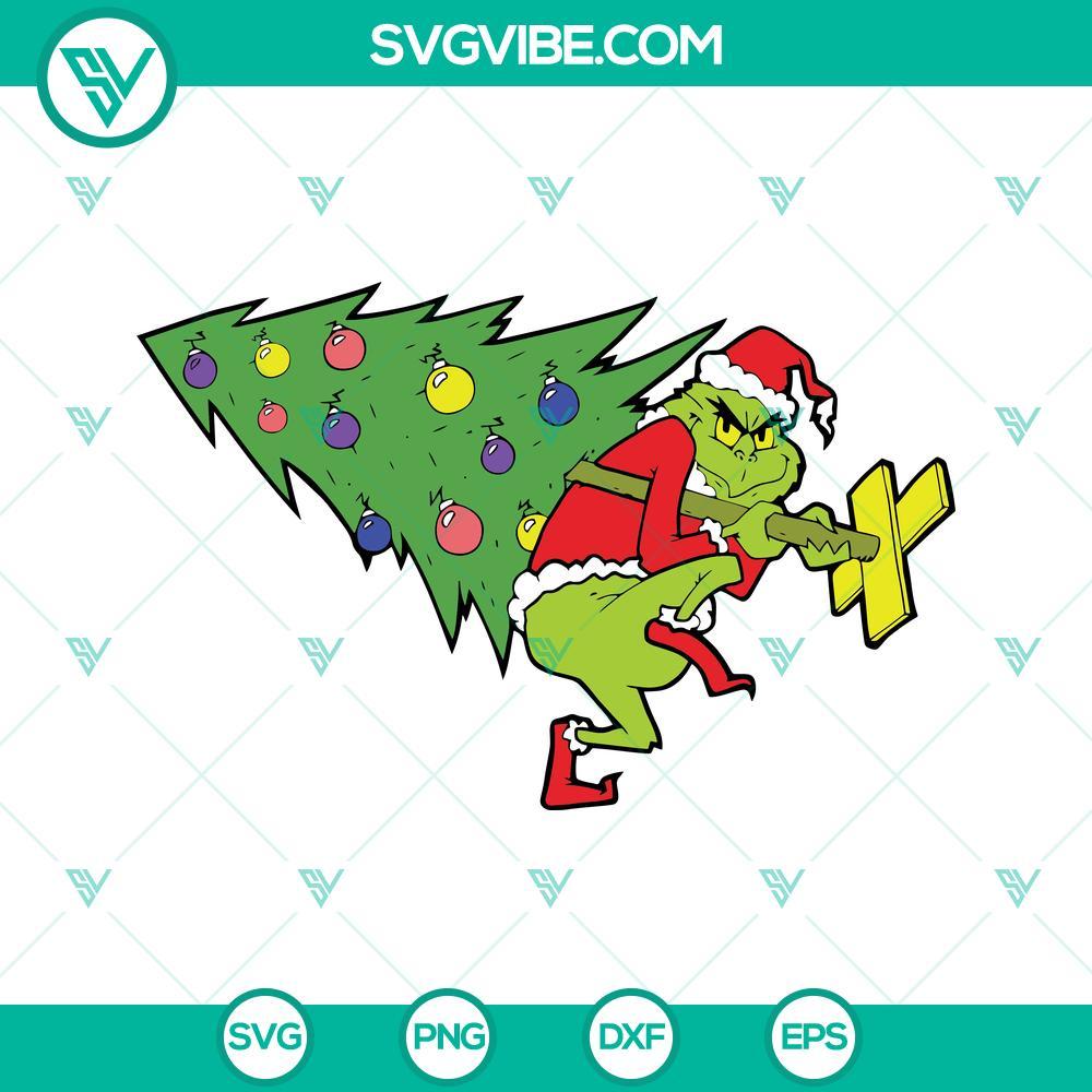 grinch stealing christmas tree svg grinch stole christmas tree svg png eps dxf files 4 mockup