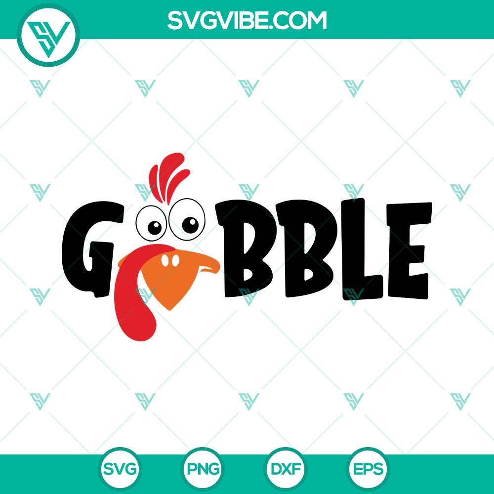 gobble svg turkey face svg thanksgiving svg 4 mockup