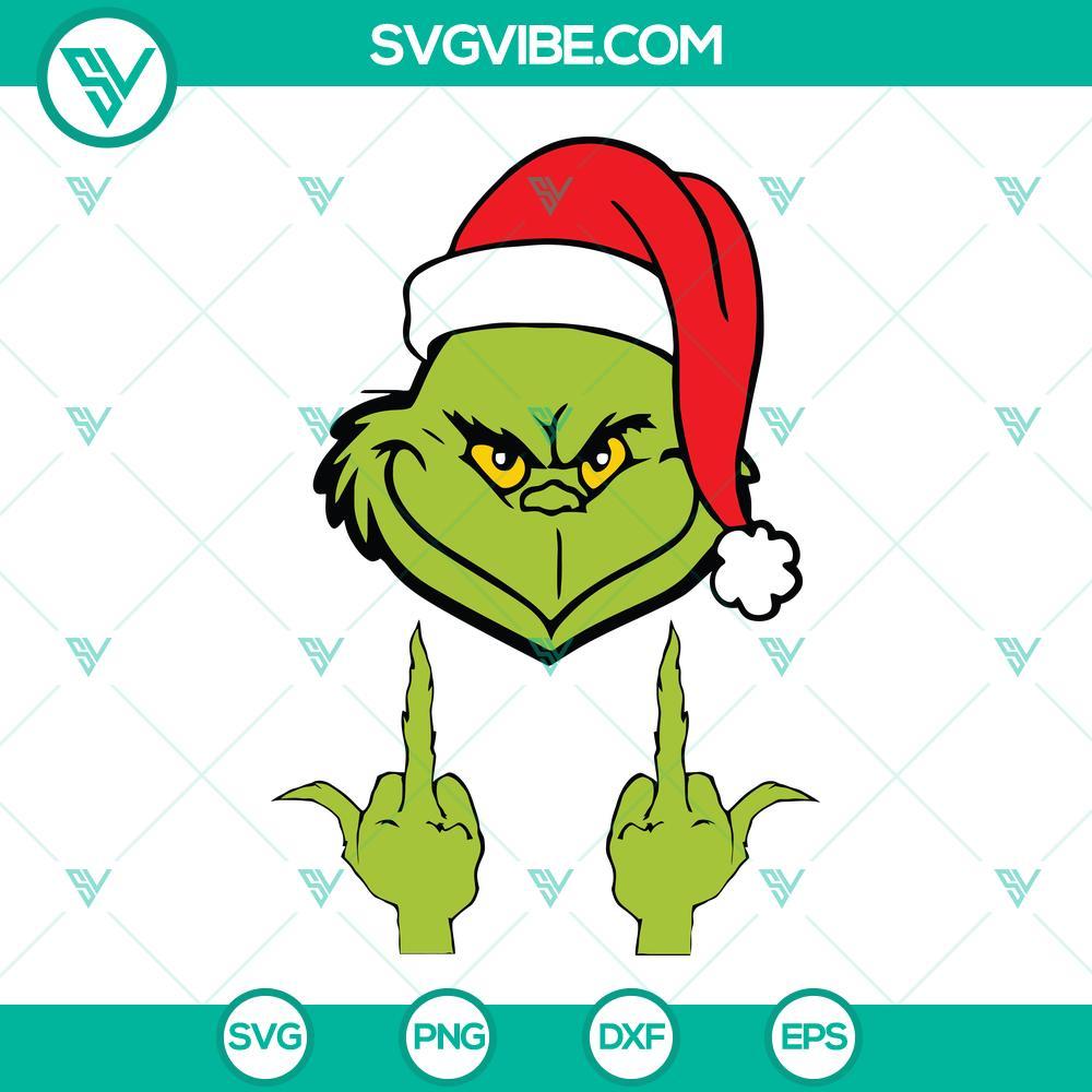 grinch middle fingers svg png dxf eps files 1 mockup