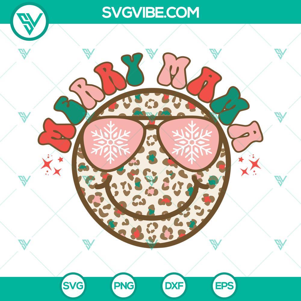 merry mama christmas svg christmas smiley face svg png dxf eps cut files 4 mockup