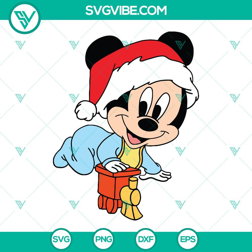 baby mickey mouse svg christmas baby mickey santa hat svg png dxf eps cut files 2 mockup