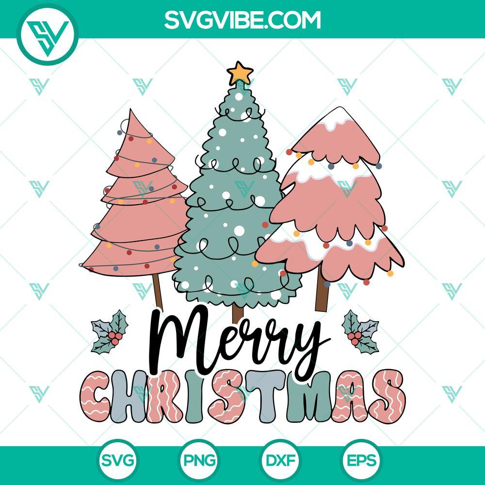 christmas tree merry christmas svg pine tree xmas svg holiday retro christmas svg 4 mockup